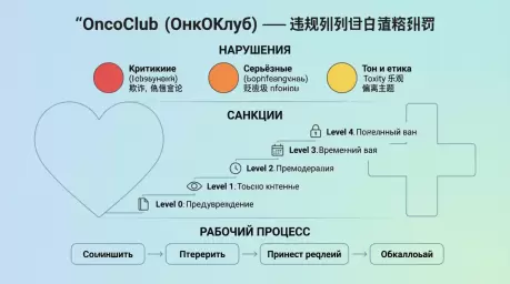 Система санкций, категории нарушений в сети "ОнкоКлуб"